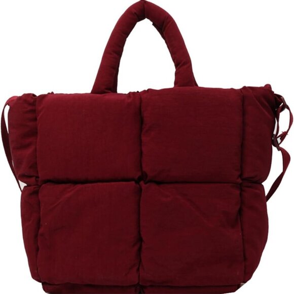 Handbags - Lightweight Nylon Padded Puffy Crossbody Bag for Women 12.99x6.3x10.63 Inches